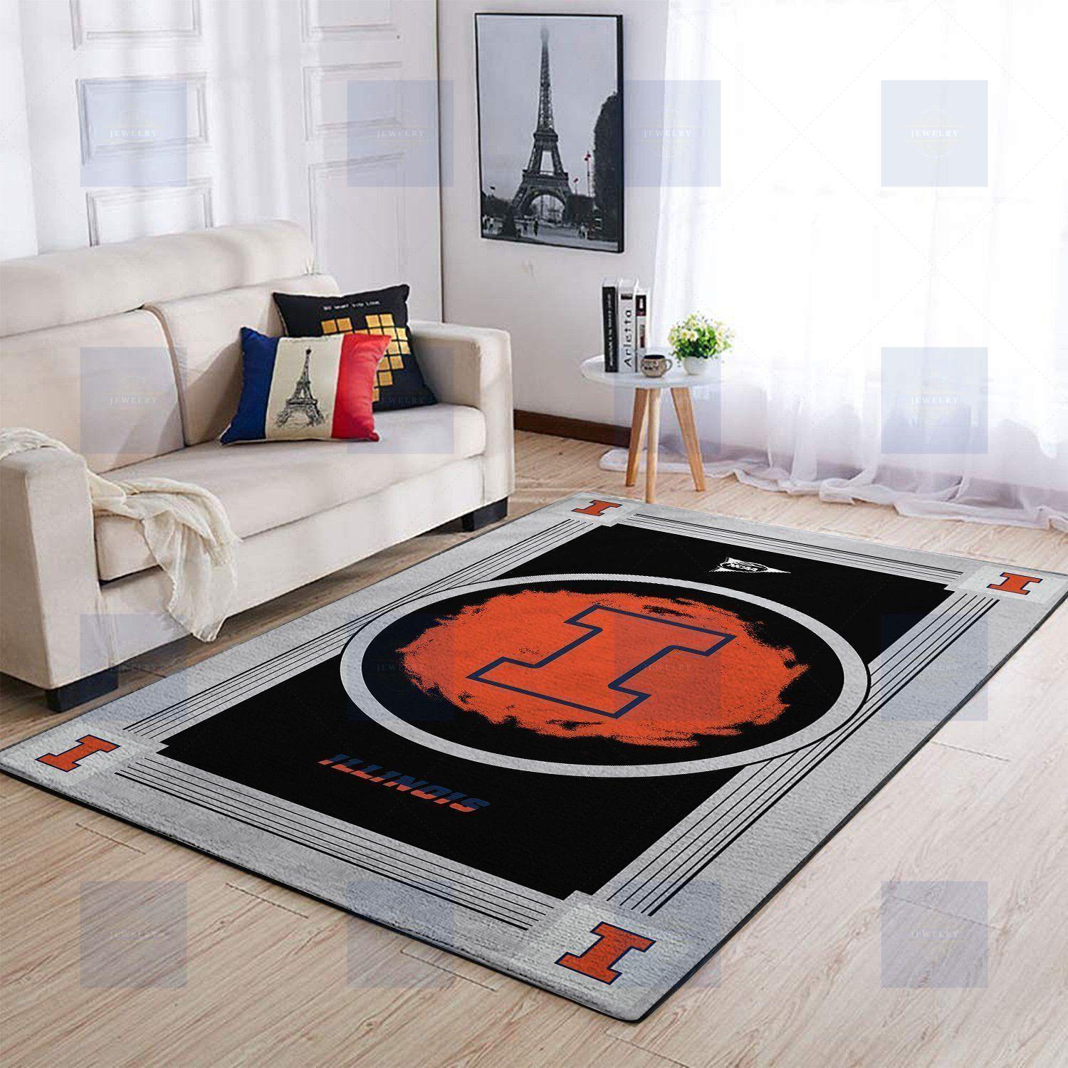 Illinois Fighting Illini NCAA Area Rugs Living Room Carpet Team Logo Home Floor  Decor – Pixorcenter